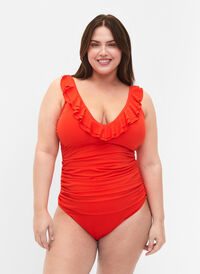 Swimsuit with ruffles and removable inserts, Grenadine, Model