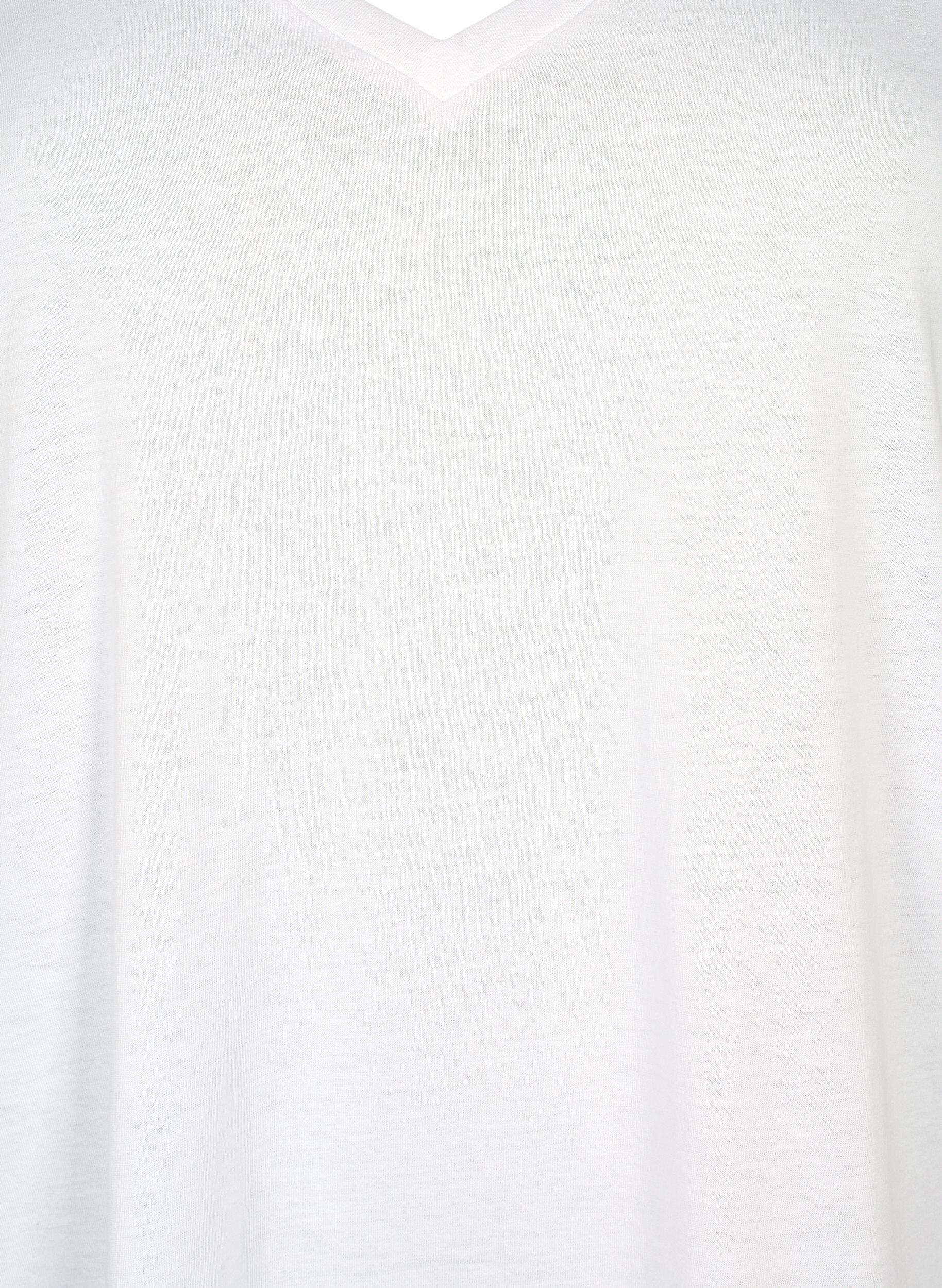 Zizzifashion Short-sleeved t-shirt with v-neck, White, Packshot image number 2