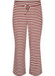 Striped pyjama bottoms with a high waist and wide legs, Red, Packshot image number 0