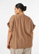 Viscose blouse with buttons and texture, Brown, Model image number 2