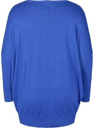 Knitted jumper with round neckline, Dazzling Blue, Packshot image number 1