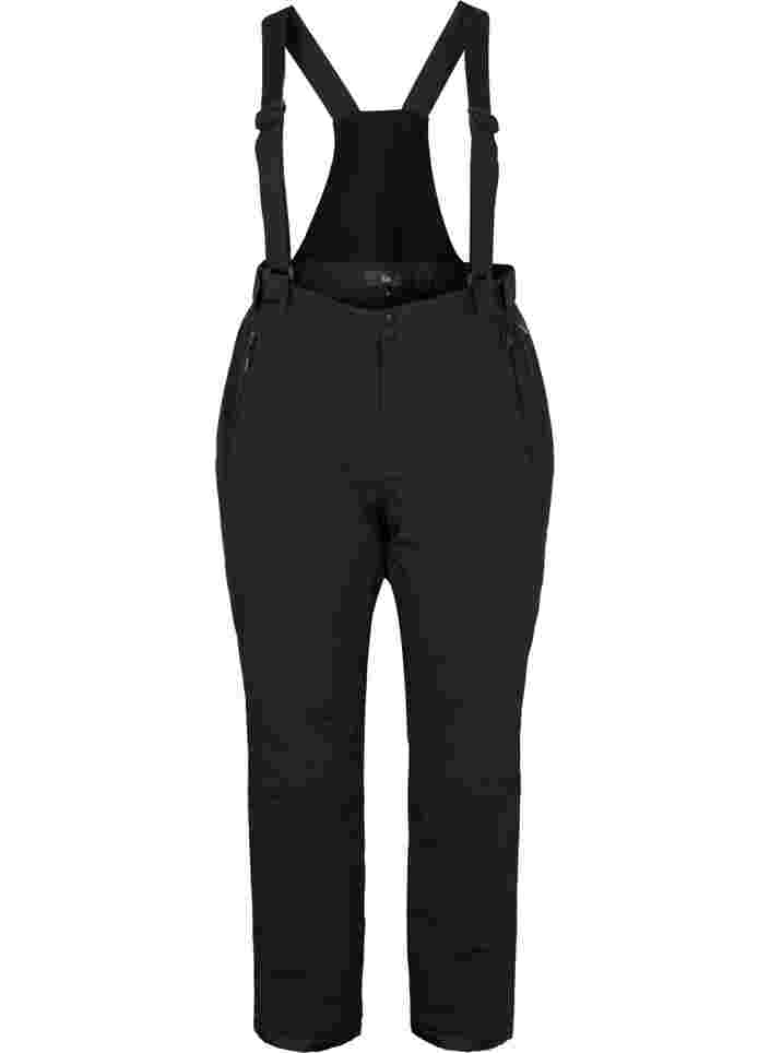Ski trousers with braces, Black, Packshot