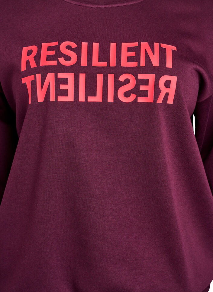 Sweatshirt with text print, Red, Packshot image number 2