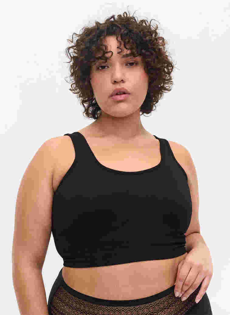 Seamless bra with removable inserts, Black, Model