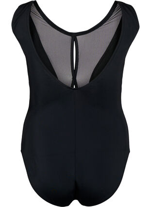 Swimsuit with mesh detail in front, Black, Packshot image number 1