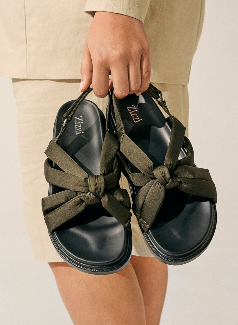 Wide fit - Sandal with knot detail, Green, Image image number 0