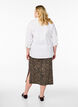Midi skirt with slit and leopard print, Brown, Model image number 1