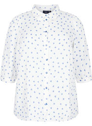 Shirt blouse with 3/4 sleeves, Bright White Heart, Packshot