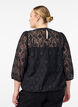 Lace blouse with 3/4 sleeves, Black, Model image number 2