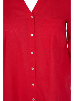 Blouse with 3/4-length sleeves and buttons, Chinese Red, Packshot image number 2