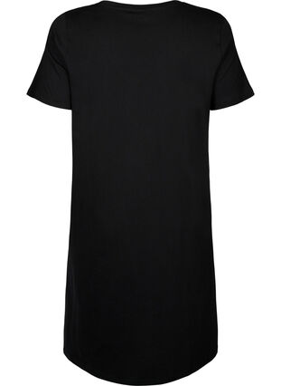 Organic cotton nightdress with V-neck (GOTS), Black Offline, Packshot image number 1