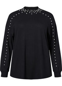 Long sleeve blouse with beads