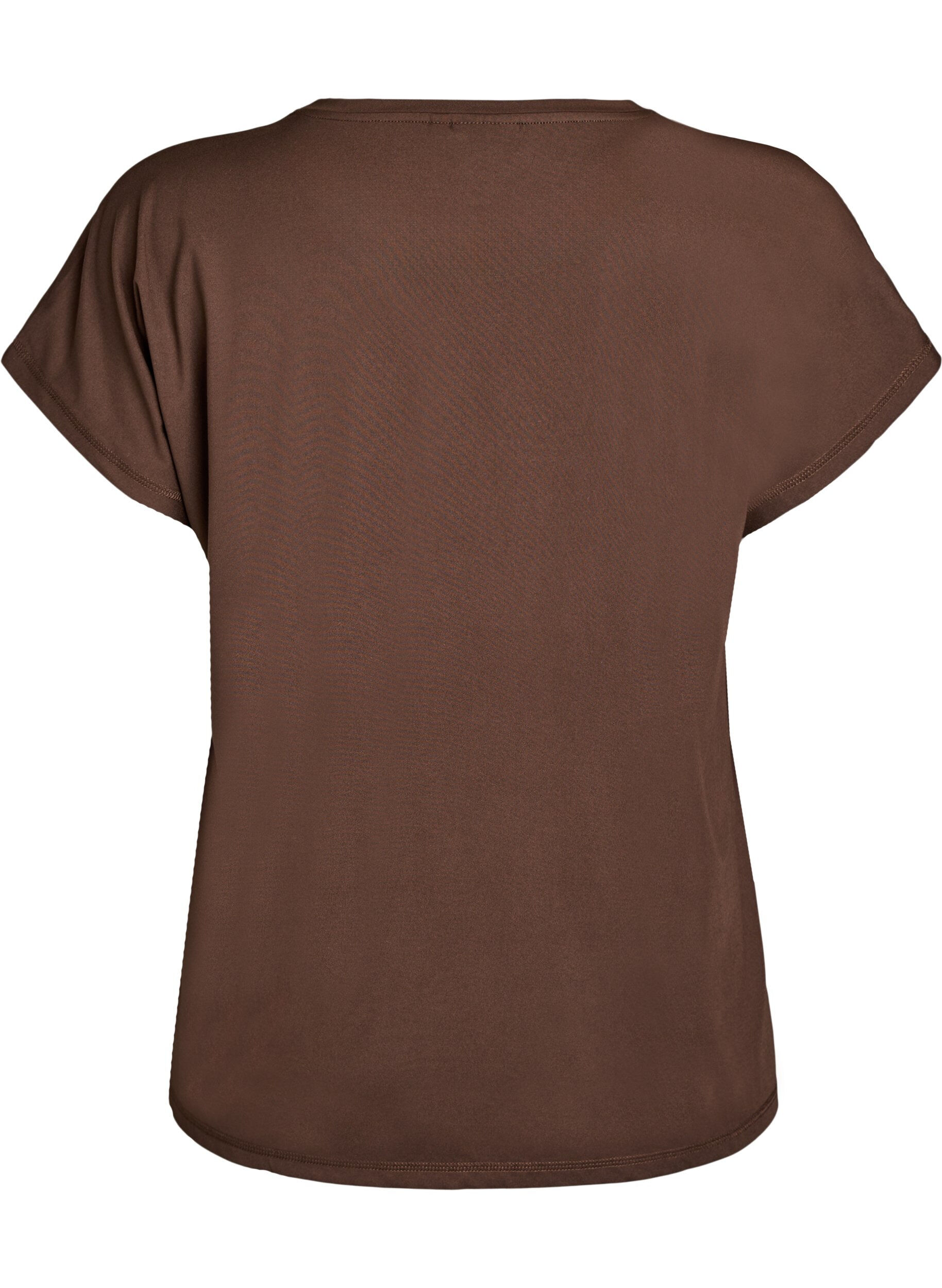 Zizzifashion Solid-coloured workout T-shirt, Brown, Packshot image number 1