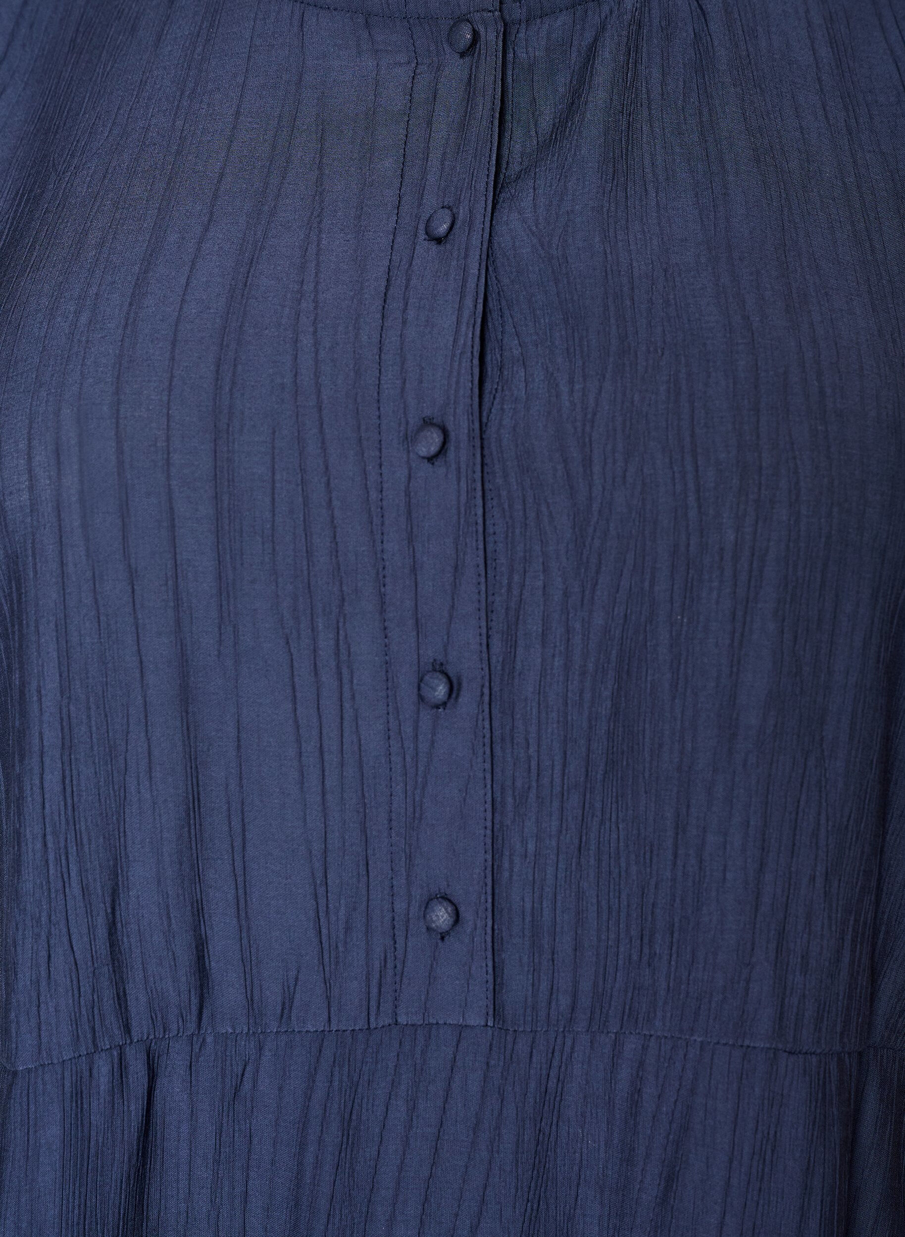 ZizzifashionShort viscose dress with ruffle details, Blue, Packshot image number 2