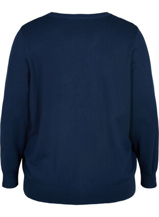 Knitted viscose blend cardigan, Navy Blazer, Packshot image number 1