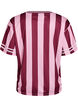 Sporty t-shirt with stripes and text motif, Rose, Packshot image number 1