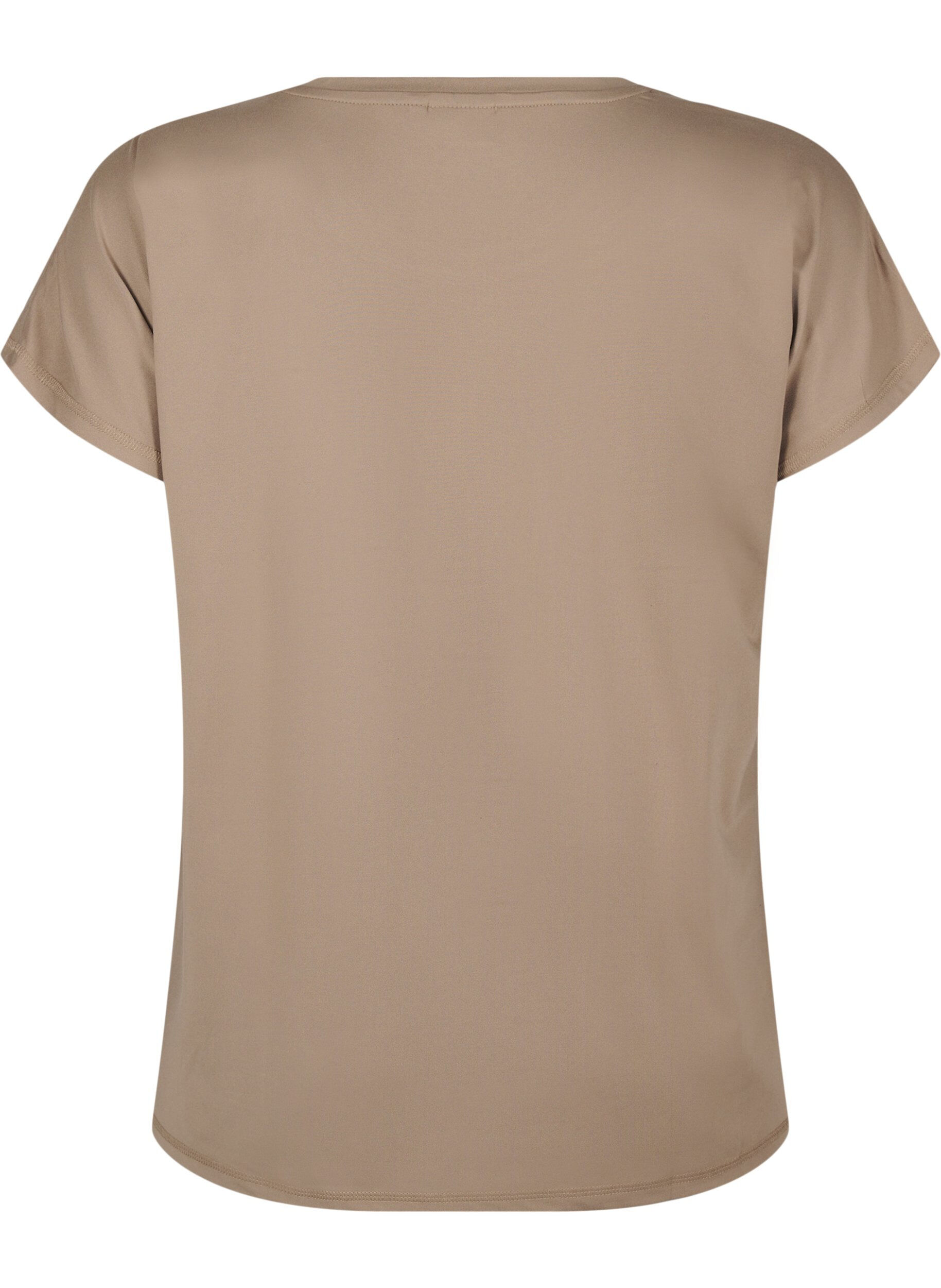 Zizzifashion Solid-coloured workout T-shirt, Beige, Packshot image number 1