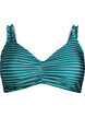 Striped bikini top with removable padding, Green, Packshot image number 0