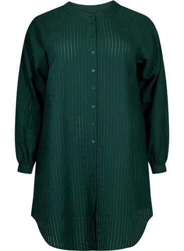 Long viscose shirt with striped pattern, Scarab, Packshot image number 0