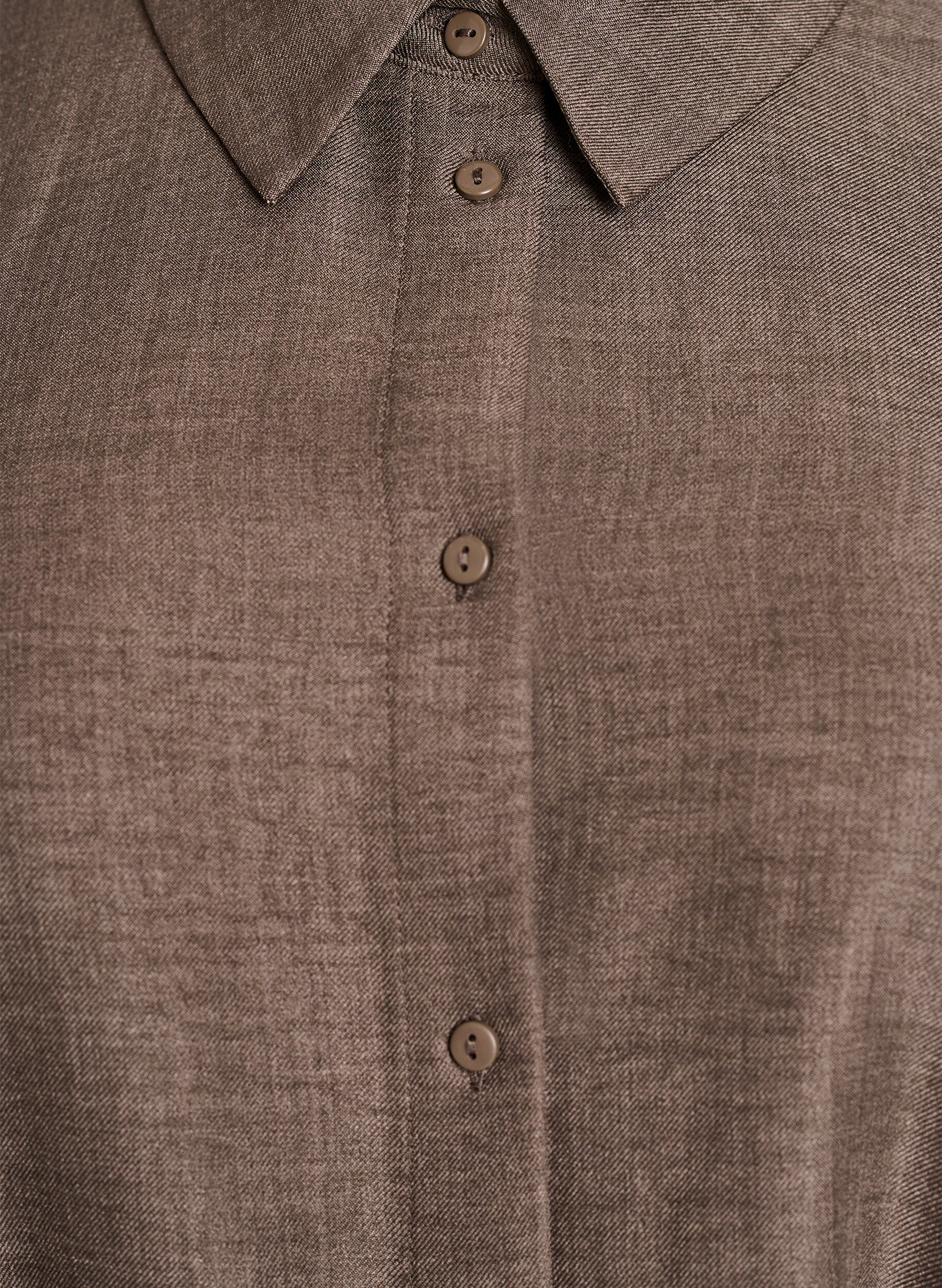 Zizzifashion Knee-length shirt dress with tie belt, Brown, Packshot image number 2