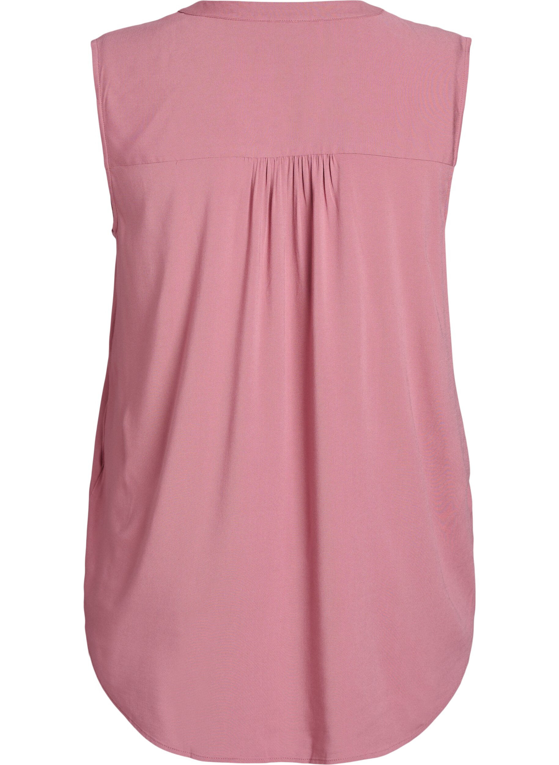 Zizzifashion Sleeveless viscose blouse, Rose, Packshot image number 1