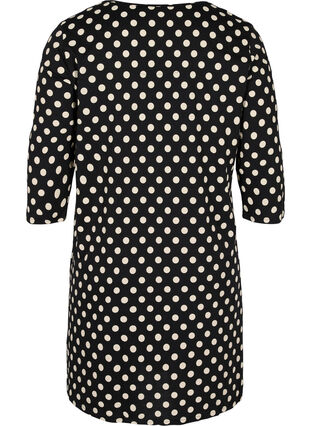 Cotton night dress, Black W. Angora Dot, Packshot image number 1