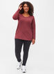 Basic blouse with long sleeves, Cabernet Melange, Model image number 2