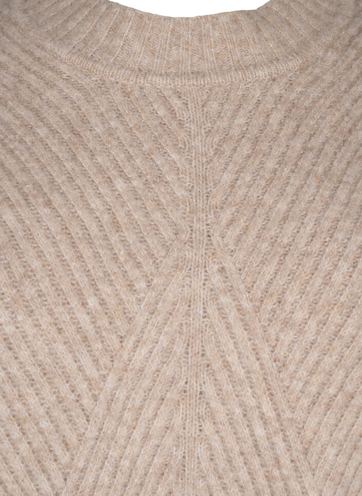 Jumper with a striped pattern and long sleeves, Simply Taupe Mel., Packshot image number 2