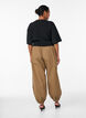 High-waisted cotton balloon trousers, Brown, Model image number 1