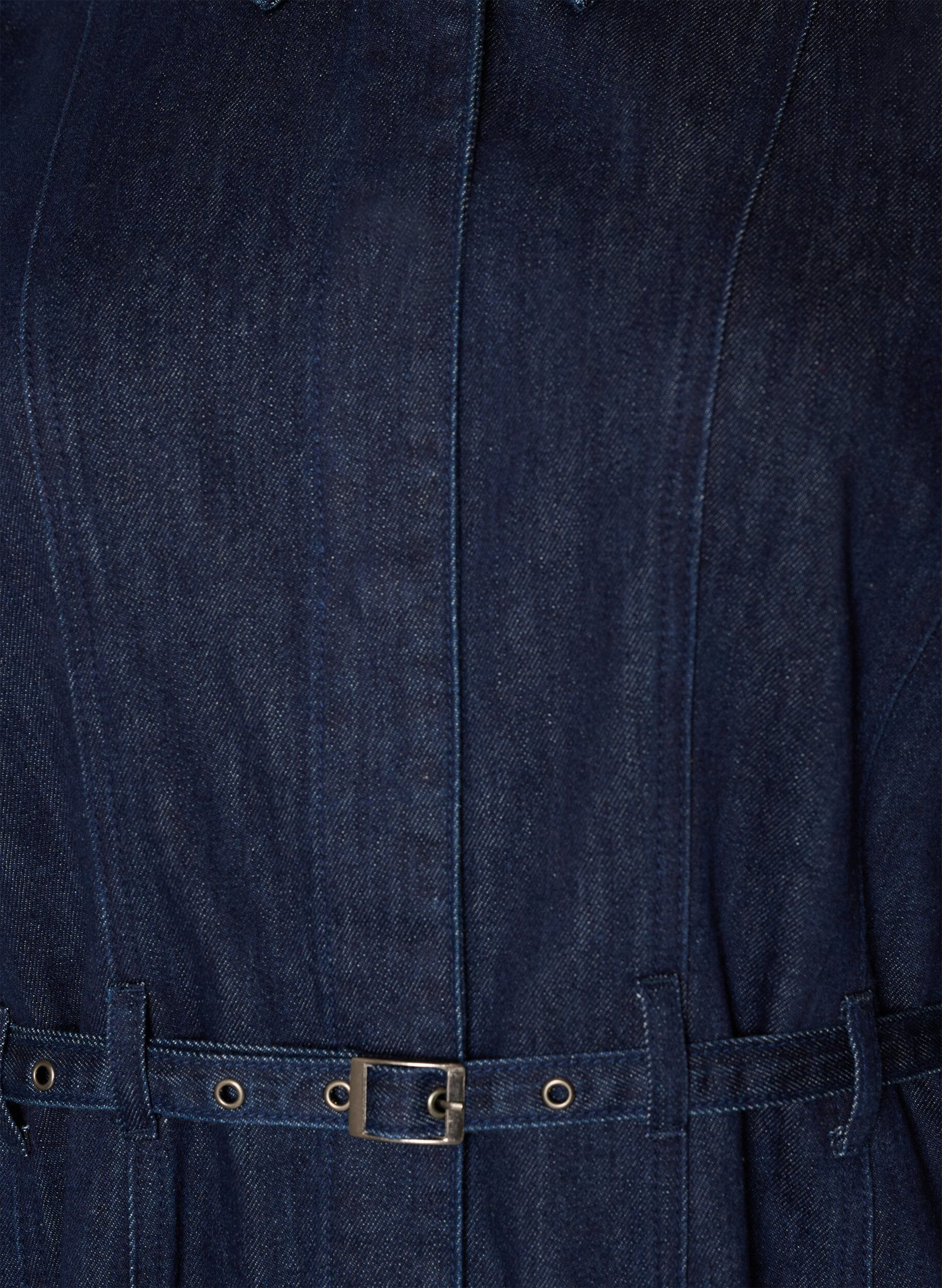 ZizzifashionDenim dress with belt and 3/4-sleeves, Blue, Packshot image number 2
