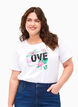 FLASH - T-shirt with motif, Bright White Love, Model image number 0
