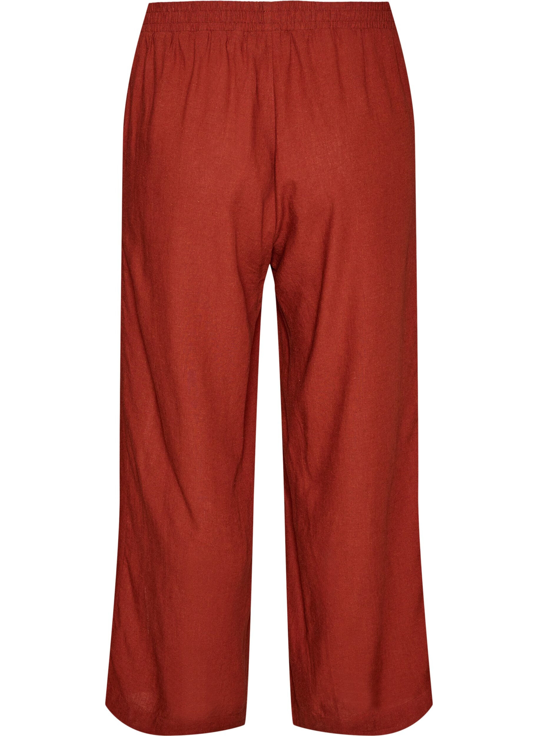 Zizzifashion Wide-leg linen and viscose trousers, Red, Packshot image number 1