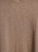 Short sleeve basic t-shirt with v-neck, Brown, Packshot image number 2