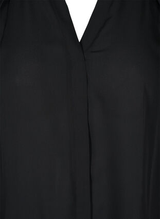 Long sleeve shirt with ruffle collar, Black, Packshot image number 2