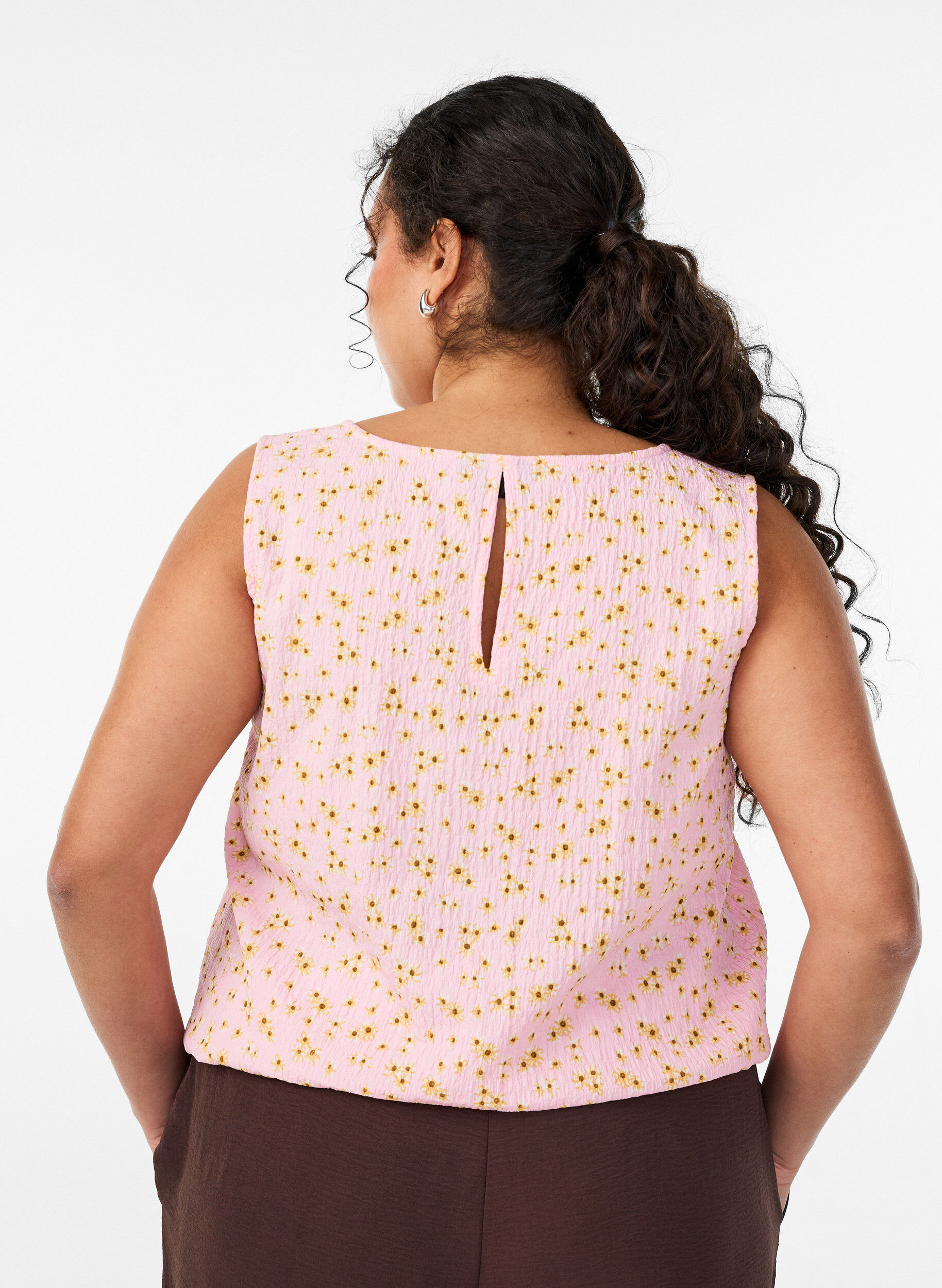 ZizzifashionSleeveless top with texture, Rose, Model image number 2