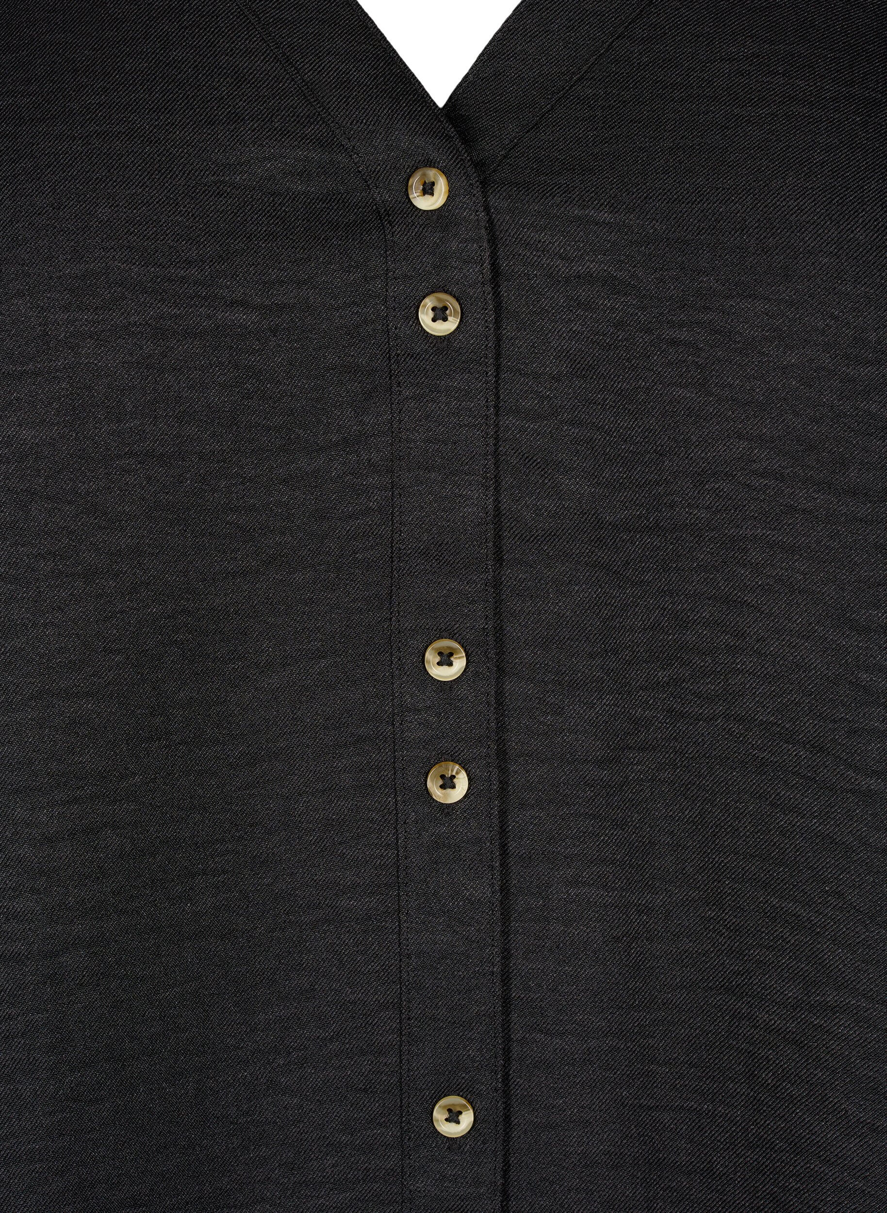 ZizzifashionV-neck shirt blouse with short sleeves, Black, Packshot image number 2