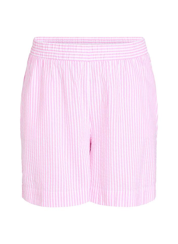 FLASH - Striped Shorts with a high waist, Pink, Packshot image number 0