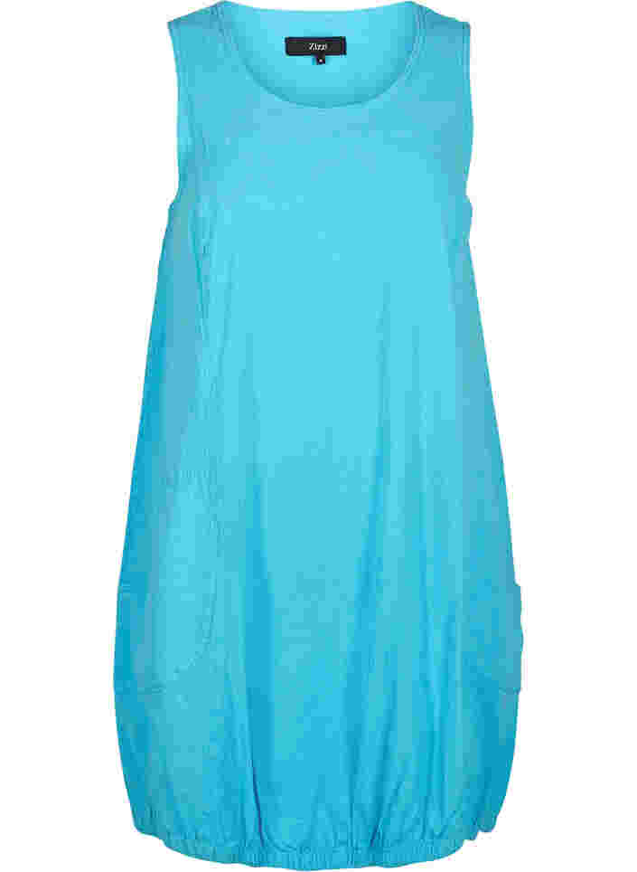 Sleeveless cotton dress, River Blue, Packshot image number 0