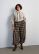 Striped shirt with detachable neck tie, Beige, Model image number 1