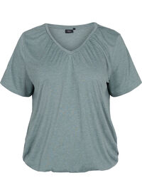 Melange t-shirt with elasticated edge