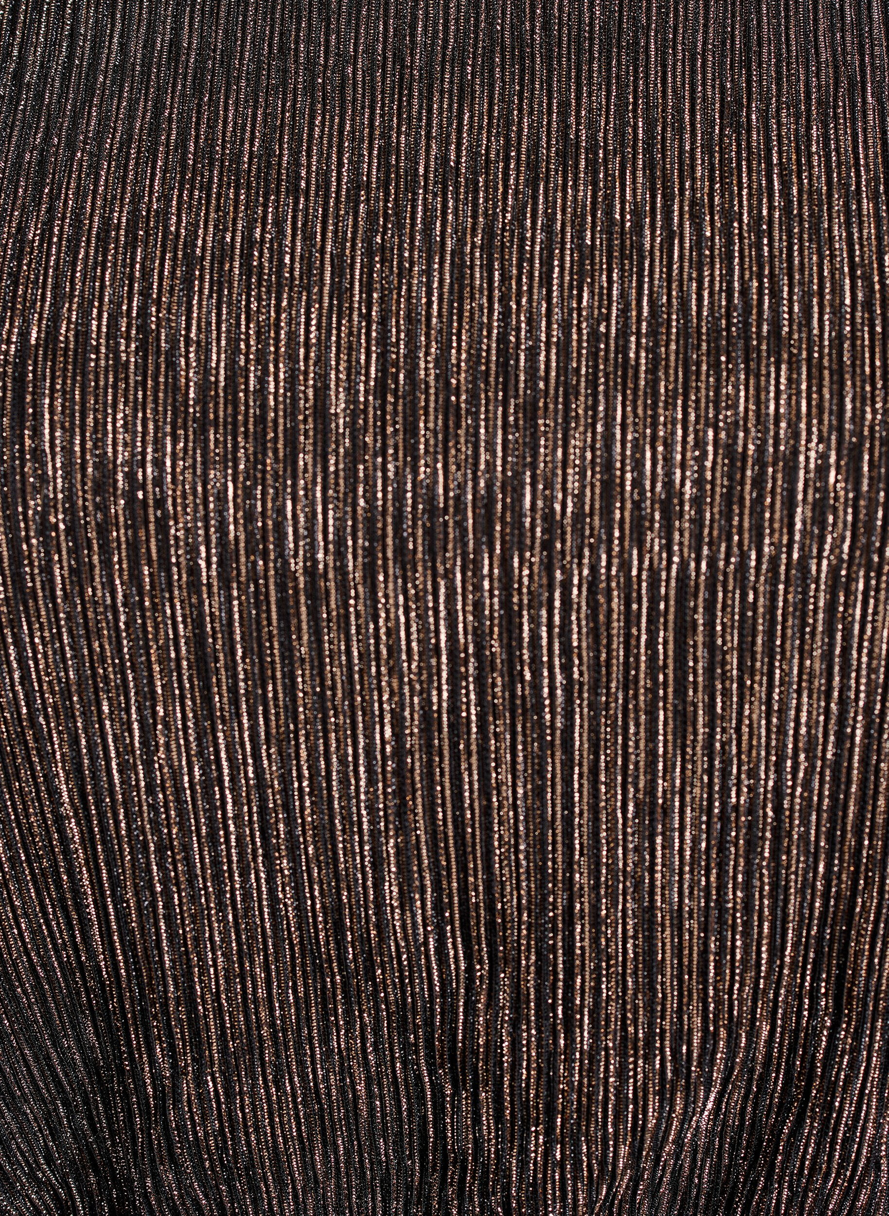 Zizzifashion Short dress with glitter stripes and long sleeves, Black, Packshot image number 2