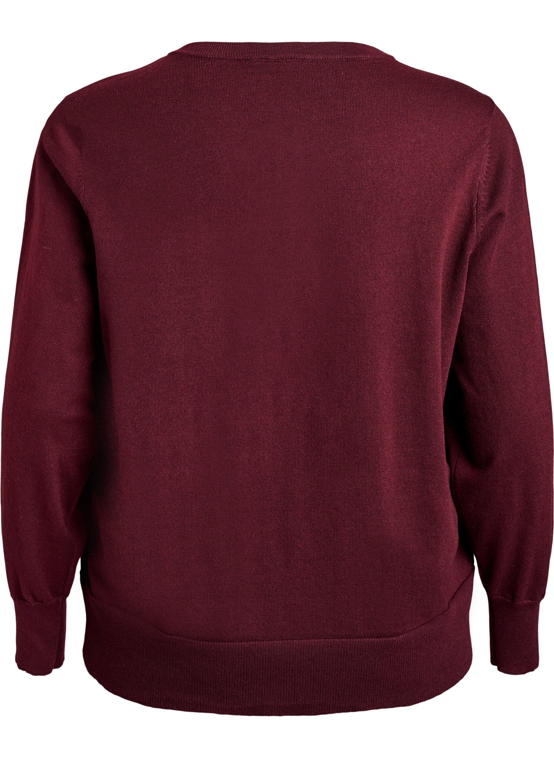 ZizzifashionFine-knit cardigan with round neck, Red, Packshot image number 1