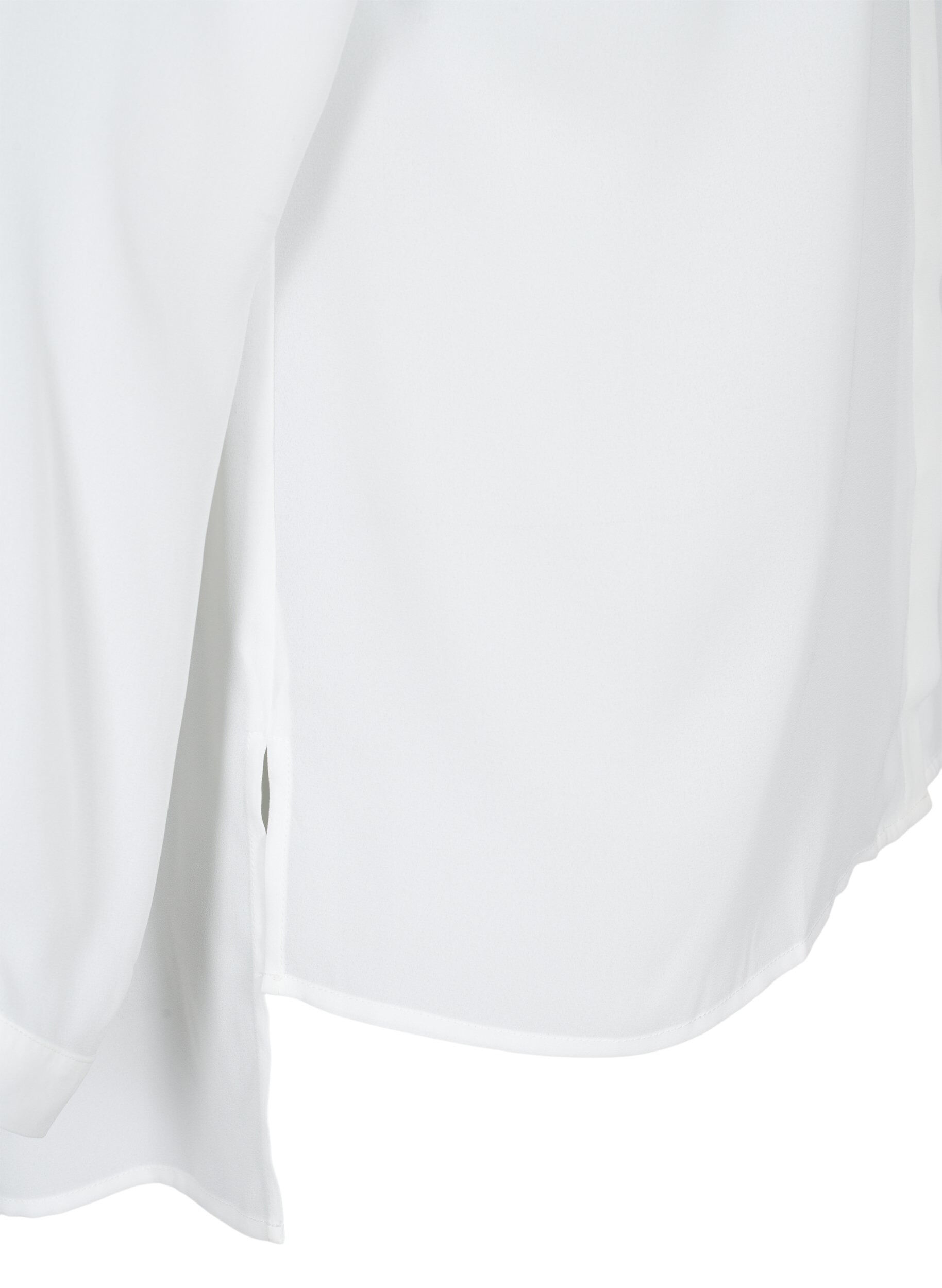 Zizzifashion Solid colour shirt with v-neck, Bright White, Packshot image number 3