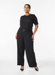 High-waisted trousers with belt detail and gold buckle, Black, Model image number 0