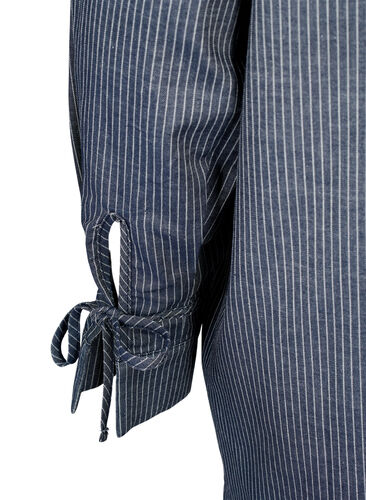 Shirt with tie detail on the sleeve, Navy Stripe, Packshot image number 3