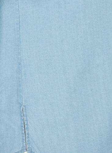 Short-sleeved shirt in lyocell (TENCEL™), Light blue denim, Packshot image number 3
