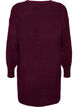 Short knitted dress with a V-shaped textured pattern, Red, Packshot image number 1