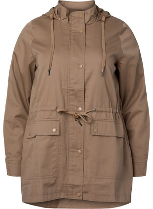 Long parka jacket with hood and pockets, Amphora, Packshot image number 0