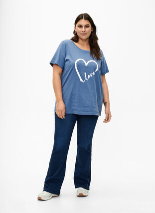 Crew neck cotton T-shirt with print, Moonlight W.Heart L., Model image number 2