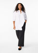 Long viscose shirt with lace detail, Bright White, Model image number 2